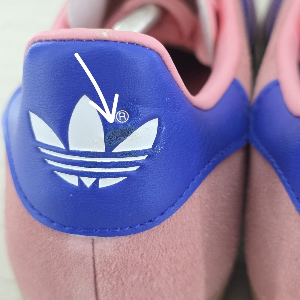 Adidas Mens Originals Gazelle Semi Pink Spark Lucid Blue Shoes JI2077 Size 10.5 - Picture 7 of 16